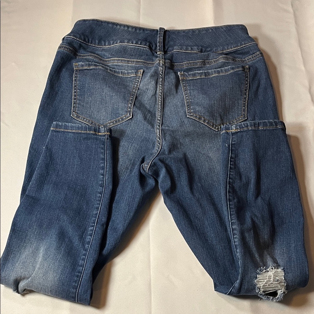 Edgy Torrid Blue Distressed Skinny Jeans size 14 - Picture 3 of 4